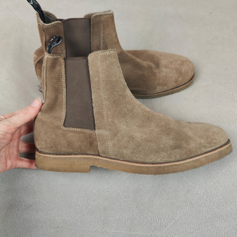 All Saints Tan Suede “Chelsea” Boots - Picture 3 of 9